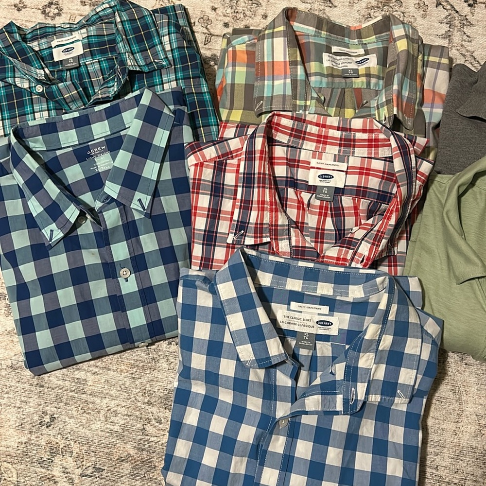 Old Navy Button down shirts + Jcrew short sleeve polo
XL Tall $60